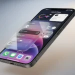 iPhone mockup showcasing iOS 26 Liquid Glass home screen — new translucent widgets and refined icons (WWDC 2025).
